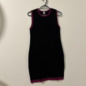 Tristan Black Sleeveless Dress with Pink Trim Size S